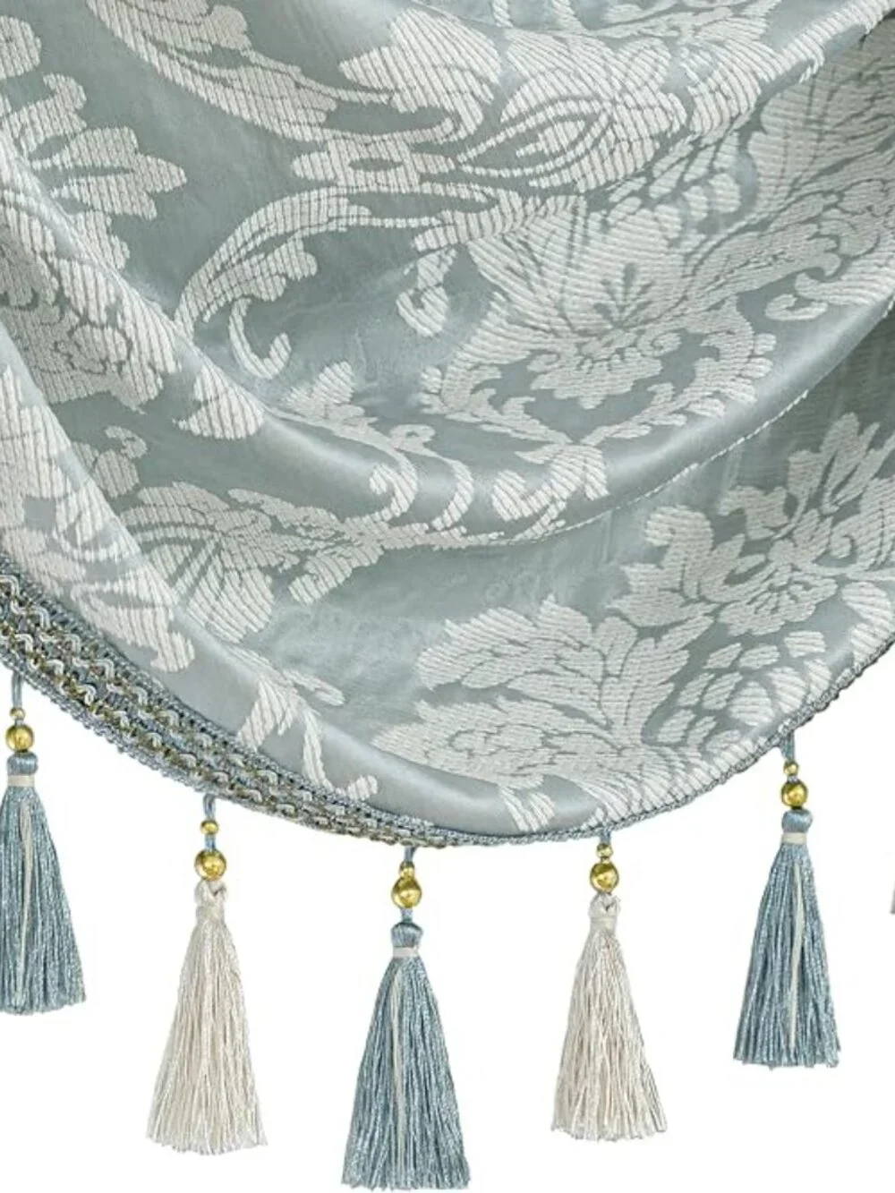 Loom and Mill Luxury Waterfall Valance, Lake-Green, Elegant 39